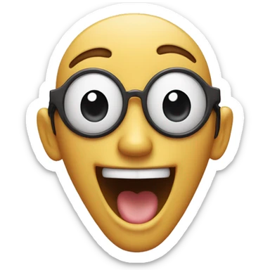 "Design an emoji with a big smile and heart-shaped eyes, showing extreme happiness and excitement. sticker