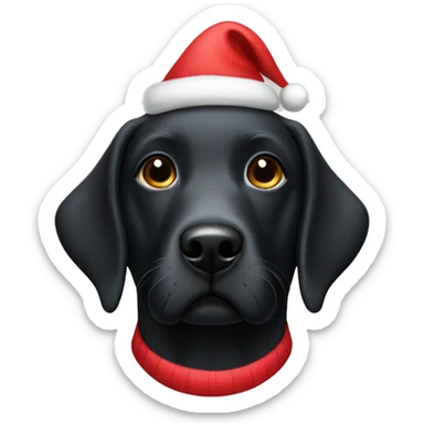 Black labrador with christmas hat sticker