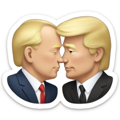 trump-and-putin-kissing,-lgbtq+ friendly, positivity, inclusiveness sticker