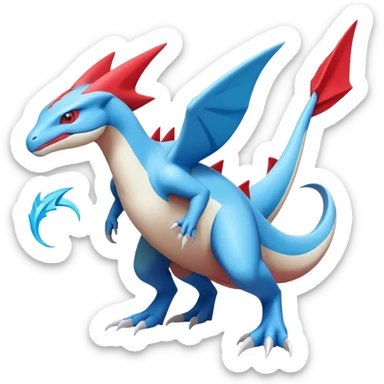 Latias-Salamence-Koraidon-Fakémon-hybrid-creature (full body)  sticker