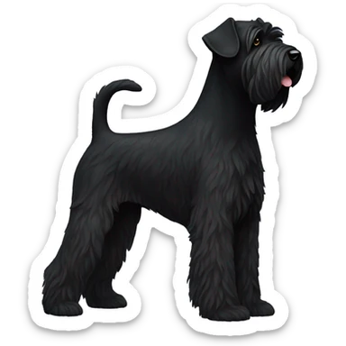 russian terrier dog full black sticker