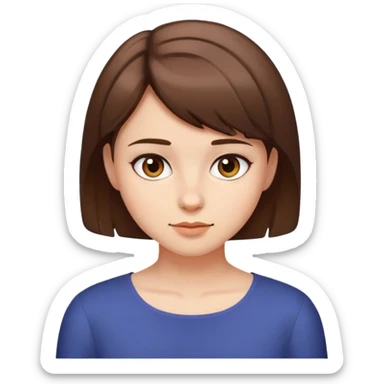 Girl with short hair color brown  sticker