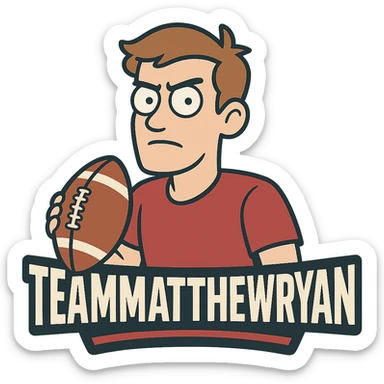 TeamMatthewRyan as a bold sports team logo in flat toon style sticker