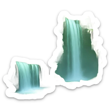 waterfall with nature sticker