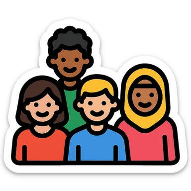 diverse group of people sticker