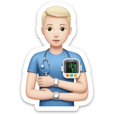 blood pressure cuff on arm sticker