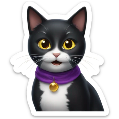 amazed magical black cat  sticker