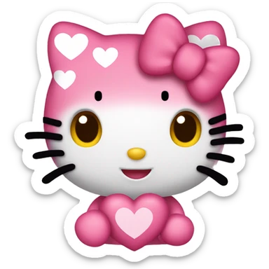 hello kitty with hearts sticker