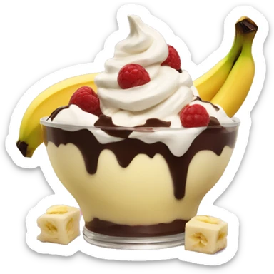 banana split sundae  sticker