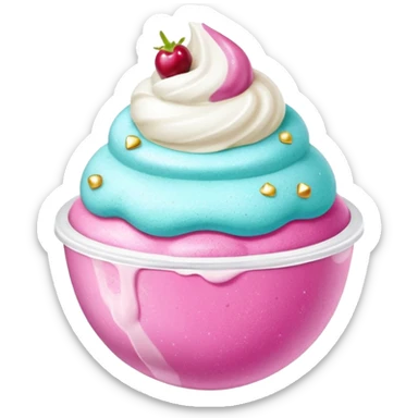 Pastel colorful shiny glossy glittery sparkle bath bomb cocktail decoration bimbo bombo boom boom wang wang thang ice cream berry blush lipstick lotion juice stingy sunscreen sunny show sundae cream  sticker