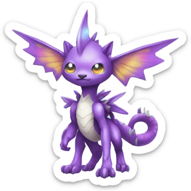 cute cool edgy ethereal magical alien Digimon-Fakemon-animal full body sticker