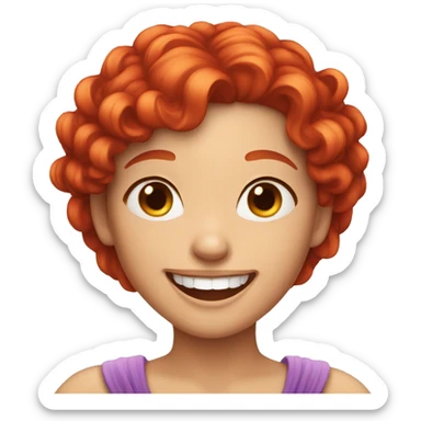 Cute Girl Queen Laughing With Red Hair sticker