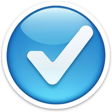 Blue tick sticker