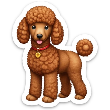 Red standard poodle teddy bear cut sticker