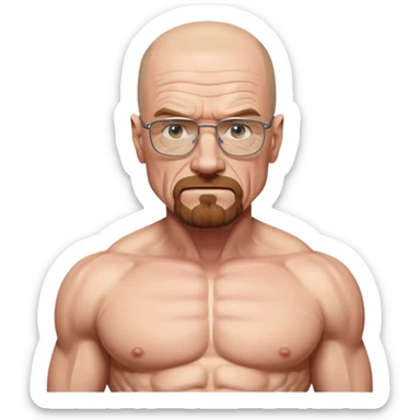 Walter white with a six pack sticker