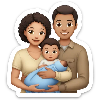 1 fils 1 bébé   1 mère 1 pere  sticker