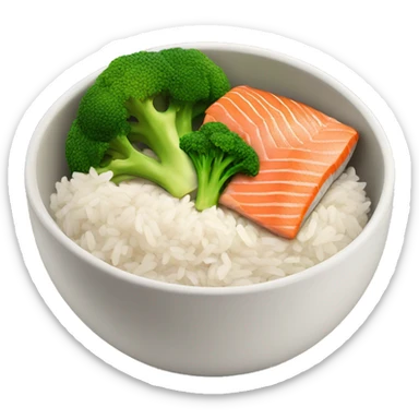 Bowl with rice, Salmon and broccoli  sticker
