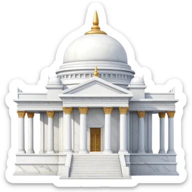 White marble temple sticker