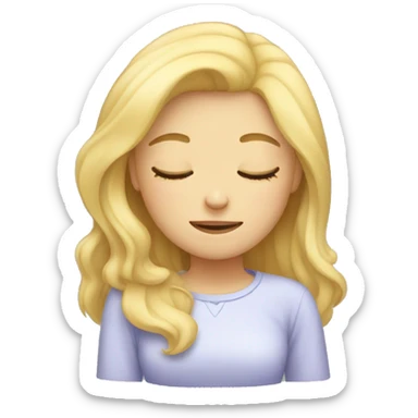 Blonde girl sleeping sticker