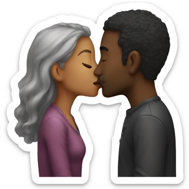 Two people kiss sticker