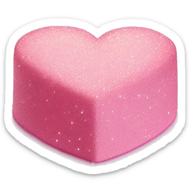 Pink sparkly heart cake sticker