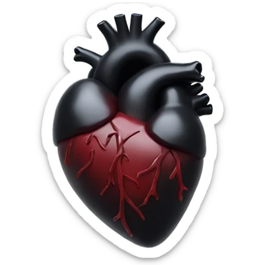 black anatomical heart sticker