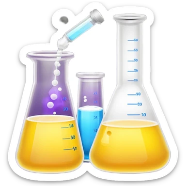 hi-lighters lemon baking soda uv light glowing formula in beaker/ test tube and baking soda in lab sticker