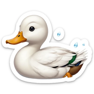duck swimming sticker