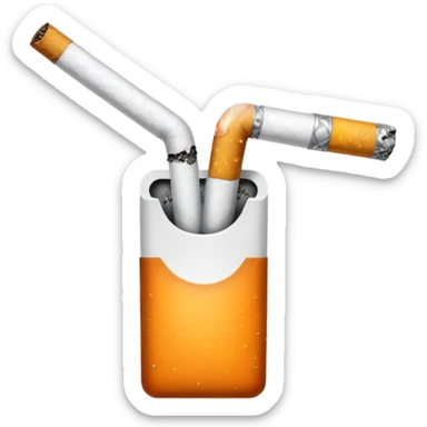 White background, cigarette sticker
