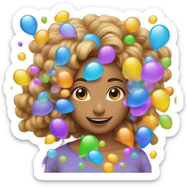 chica con burbujas  sticker