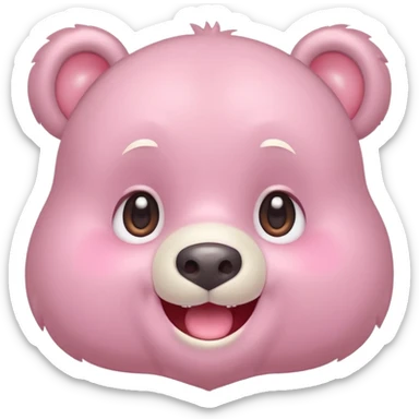 Beary  sparkling eyes, wide smile, rosy cheeks, joyful expression, pastel colors, soft lighting, kawaii anime style sticker