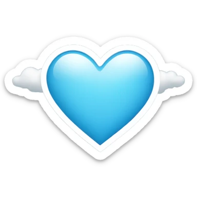 light blue heart with clouds sticker