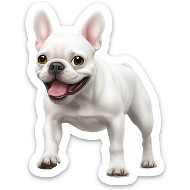 White French Bulldog having the zoomies sticker