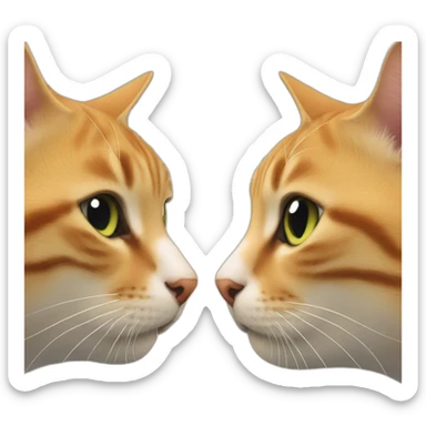 cat kiss her partner sticker