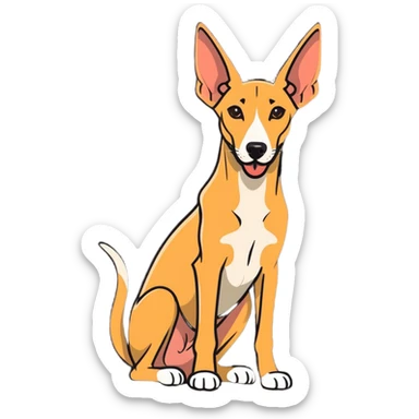 An Egyptian pharaoh hound sitting down with its tongue out sticker