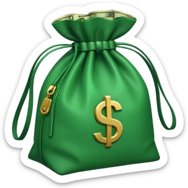 bag of cash green high contrast bright green sticker
