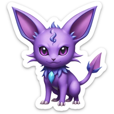 Shiny Dark Cute Edgy Cool Espeon-Haunter-Nidorino-fusion-hybrid full body  sticker