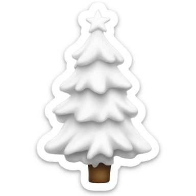 White asthetic clean Christmas tree sticker