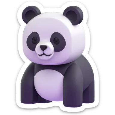 minecraft panda, blocky, 3d sticker