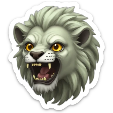 Zombie lions undead male and female sticker