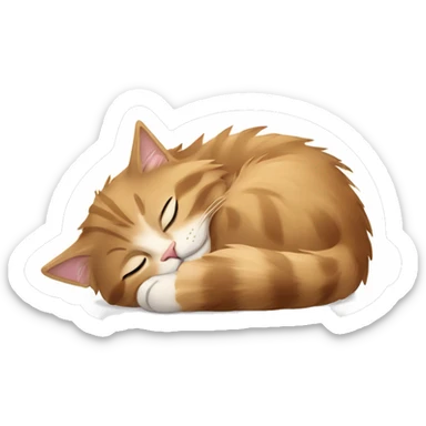 mainecoon cat sleeping sticker