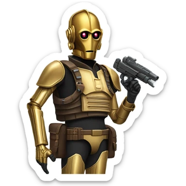 bounty hunter c3Po backpack and saddlebags sticker