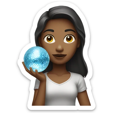 girl with a disco ball  sticker