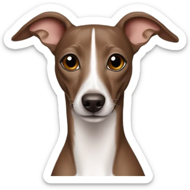 Brown Italian greyhound happy sticker