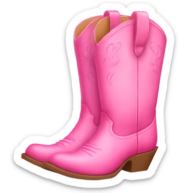 Pink cowgirl boots sticker