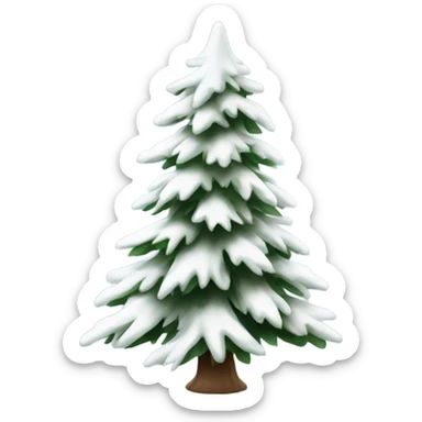  actual white fir christmas tree isolated.  sticker