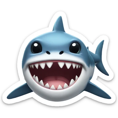 shark with no teeth with a poop on his head sticker