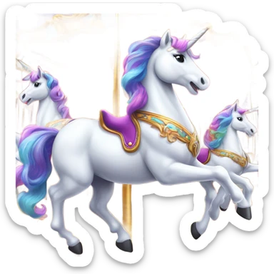 Unicorn Amusement park  carousel sticker