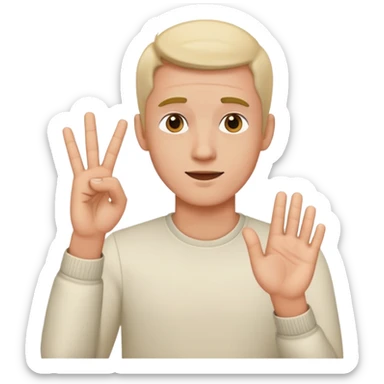 Man using sign language, deaf person sticker