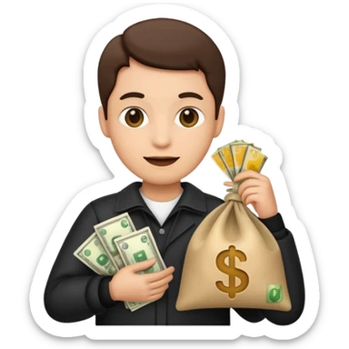 Ladrão com saco de dinheiro emoji  sticker